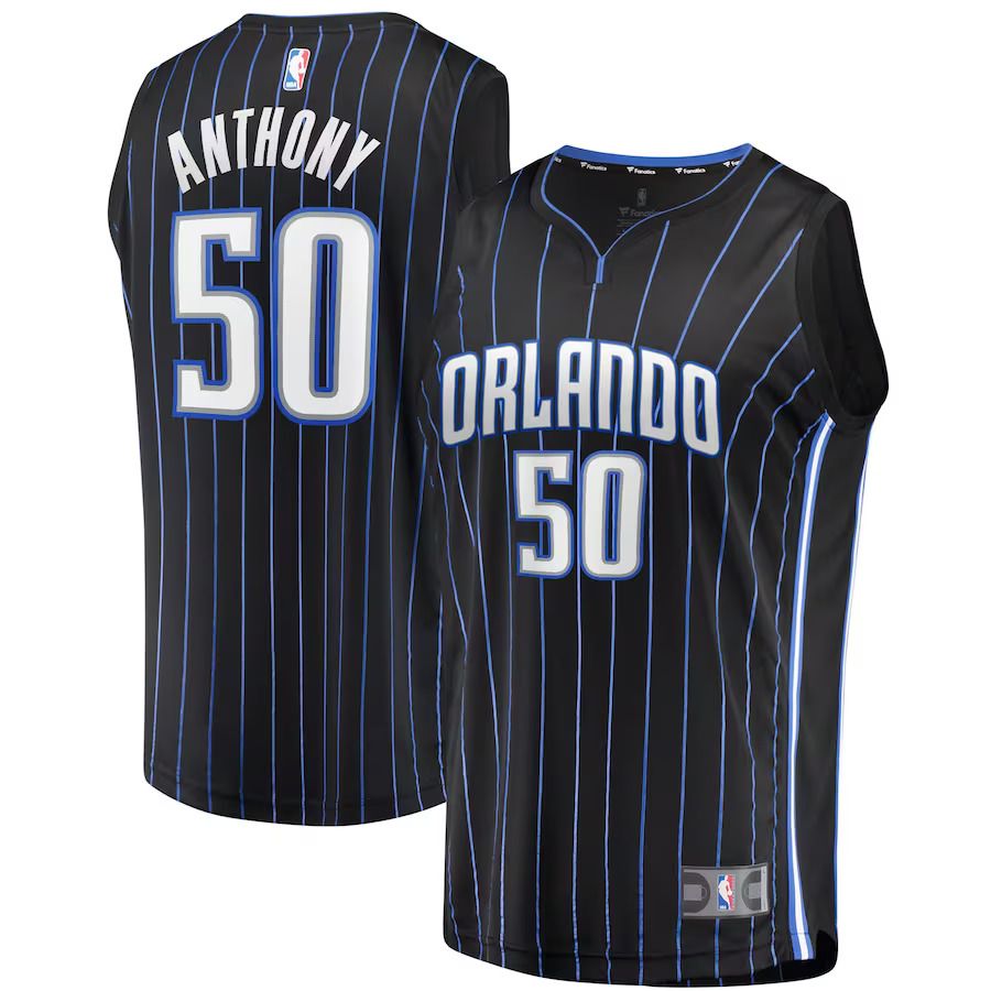 Men Orlando Magic 50 Cole Anthony Fanatics Branded Black Fast Break Replica NBA Jersey